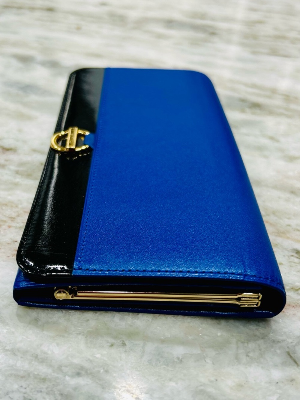 NWOT Givenchy Authentic Blue and Black Leather Long Continental Wallet - Picture 4 of 10